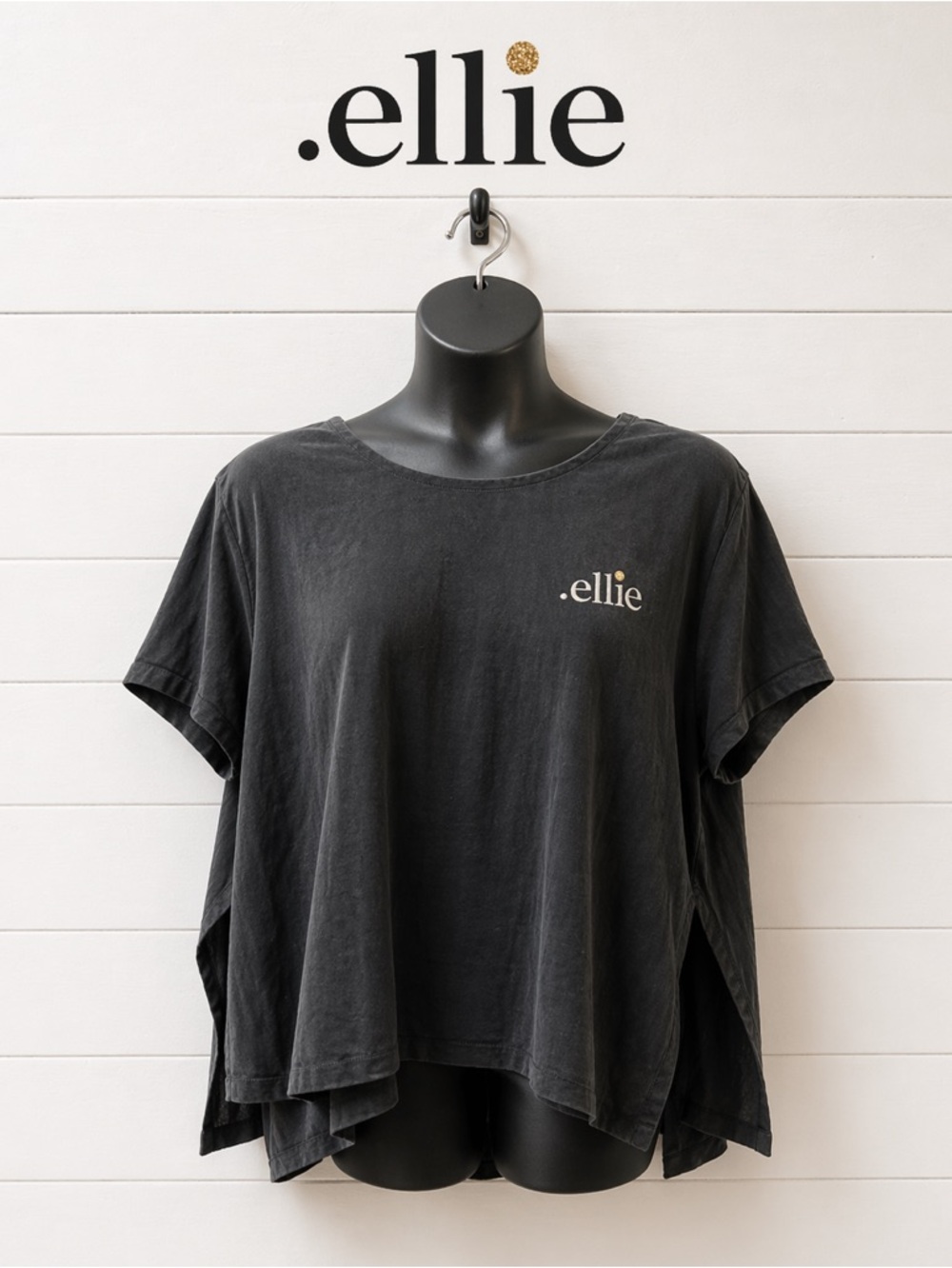 ELLIE Black Flowy Layered Top XXL